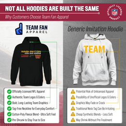 Washington Commanders Adult NFL Speed Stat Sheet Fleece Hooded Sweatshirt - Black