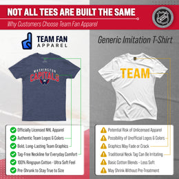 Washington Capitals NHL Adult Powerplay Heathered Unisex T-Shirt - Navy