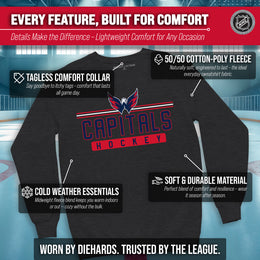 Washington Capitals NHL Charcoal True Fan Crewneck Sweatshirt - Charcoal
