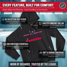 Washington Capitals NHL Adult Heather Charcoal True Fan Hooded Sweatshirt Unisex - Charcoal