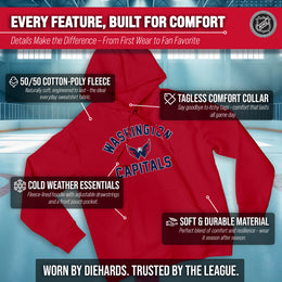 Washington Capitals Hoodie Pullover Sweatshirt - Red
