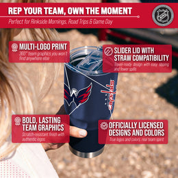 Washington Capitals NHL Hockey 30oz Stainless Steel Vacuum Insulated Game Day Tumbler with Silicone Grip - Navy