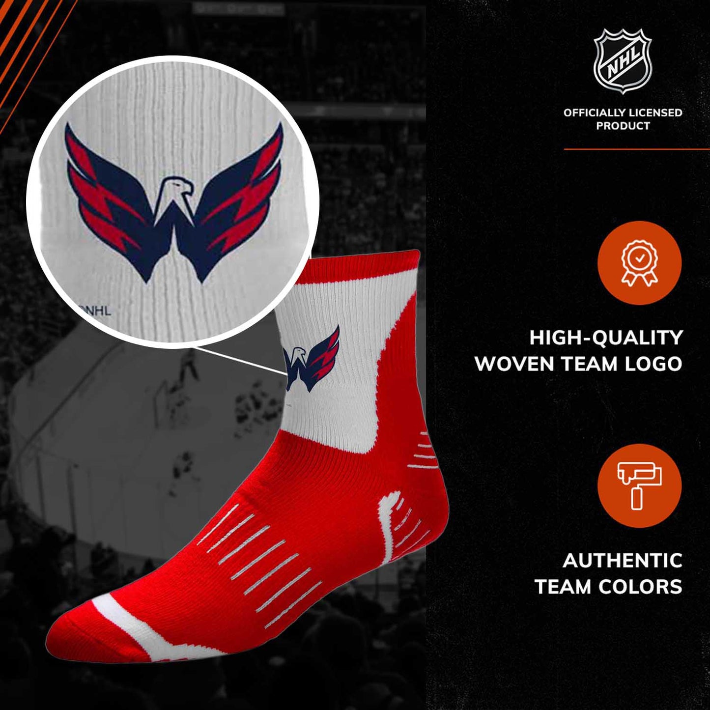 Washington Capitals NHL Youth Surge Socks - Red