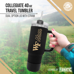 Wake Forest Demon Deacons Collegiate 40oz Stainless Steel Travel Tumbler with Handle for Mom - Black