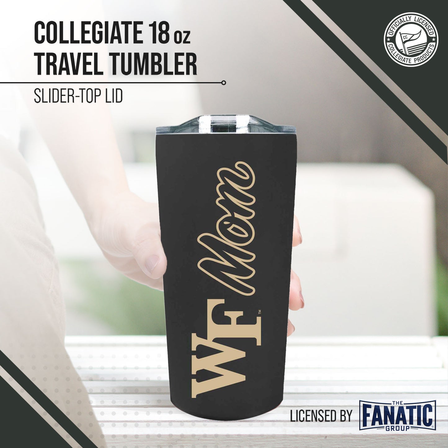 Wake Forest Demon Deacons NCAA Stainless Steel Travel Tumbler for Mom - Black