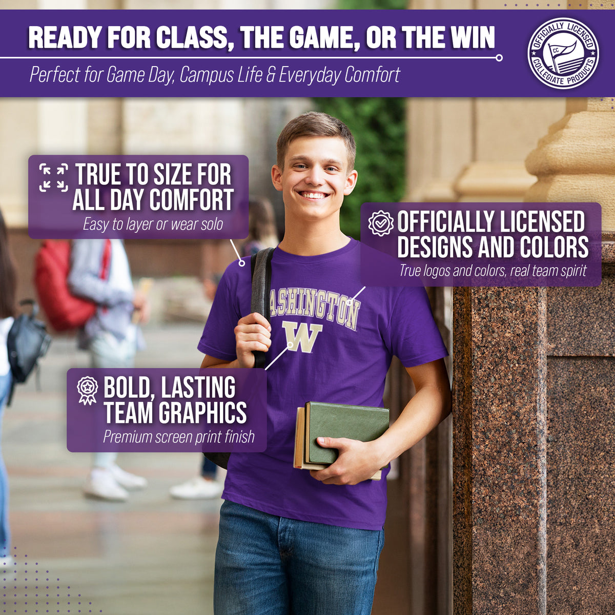 Washington Huskies Gameday Cotton T-Shirt for Men and Women