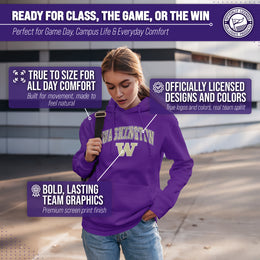 Washington Huskies Arch & Logo Gameday Hoodie - Purple