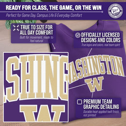 Washington Huskies Adult Tackle Twill Crewneck - Purple