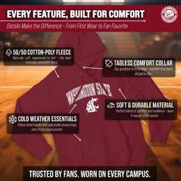 Washington State Cougars Arch & Logo Gameday Hoodie - Cardinal