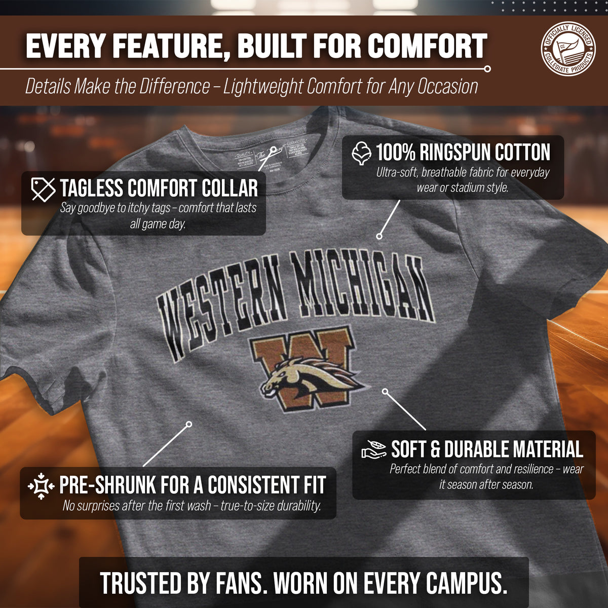 Western Michigan Broncos Gameday Cotton T-Shirt for Men and Women