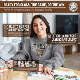 Western Michigan Broncos Adult Arch & Logo Soft Style Gameday Crewneck Sweatshirt - Gray