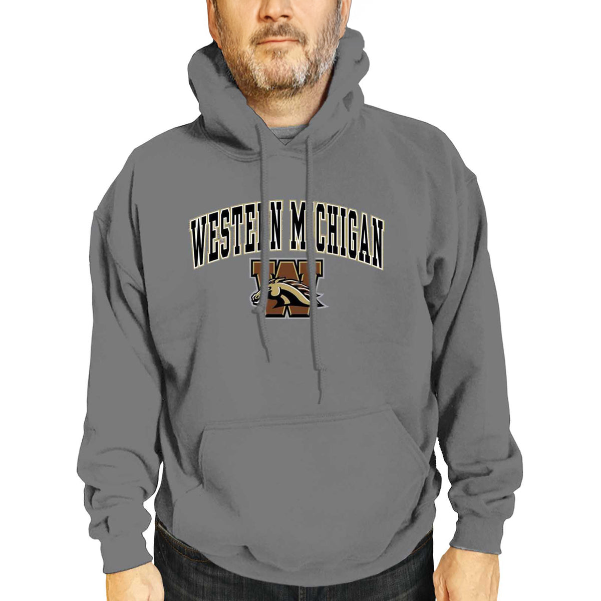 Western Michigan Broncos Arch & Logo Gameday Hoodie - Sport Gray