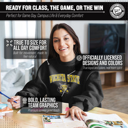 Wichita State Shockers Adult Arch & Logo Soft Style Gameday Crewneck Sweatshirt - Black