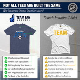 Winnipeg Jets NHL Adult Powerplay Heathered Unisex T-Shirt - Navy