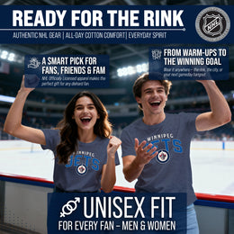 Winnipeg Jets NHL Adult Powerplay Heathered Unisex T-Shirt - Navy