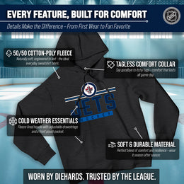 Winnipeg Jets NHL Adult Heather Charcoal True Fan Hooded Sweatshirt Unisex - Charcoal