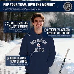 Winnipeg Jets Hoodie Pullover Sweatshirt - Navy