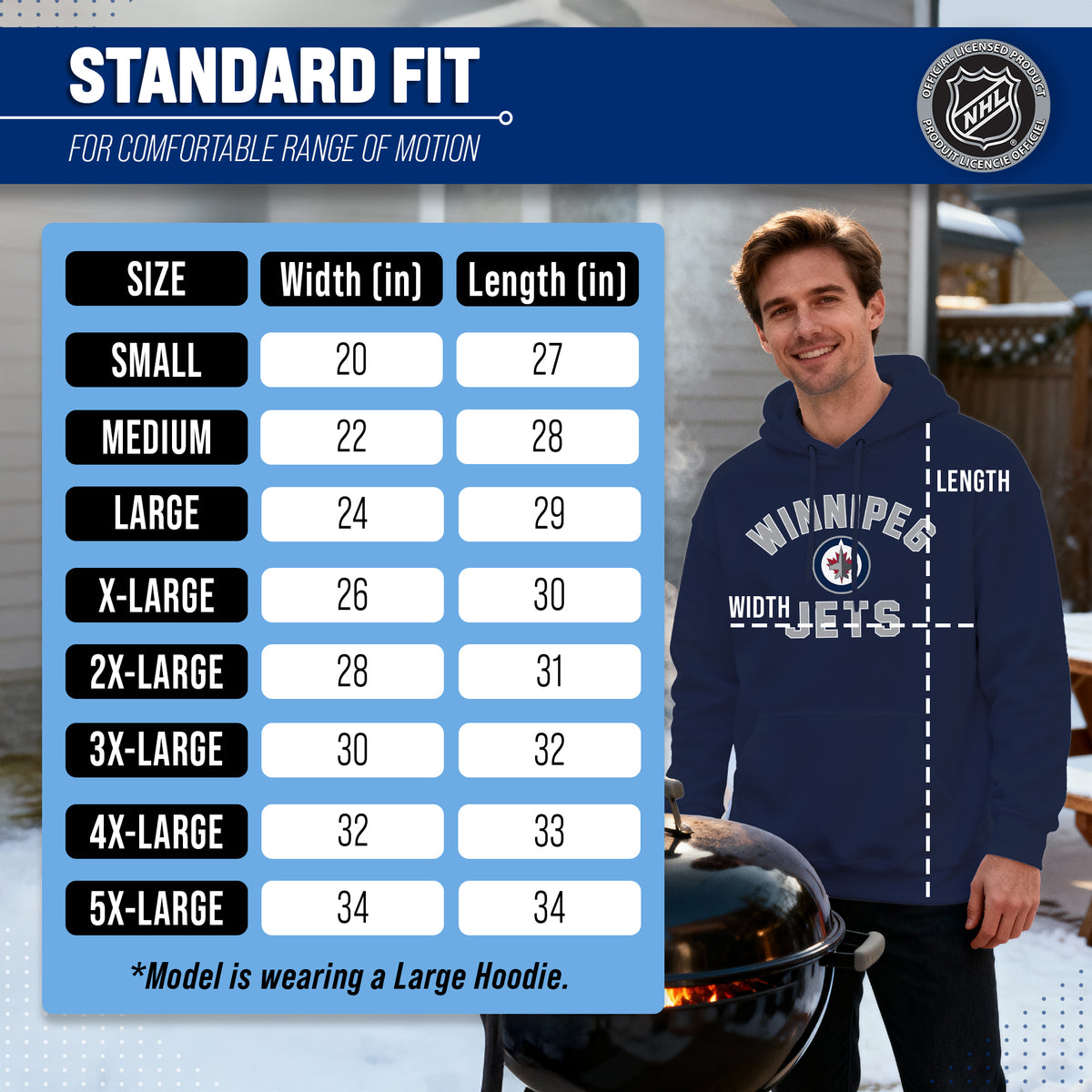 Winnipeg Jets Hoodie Pullover Sweatshirt - Navy