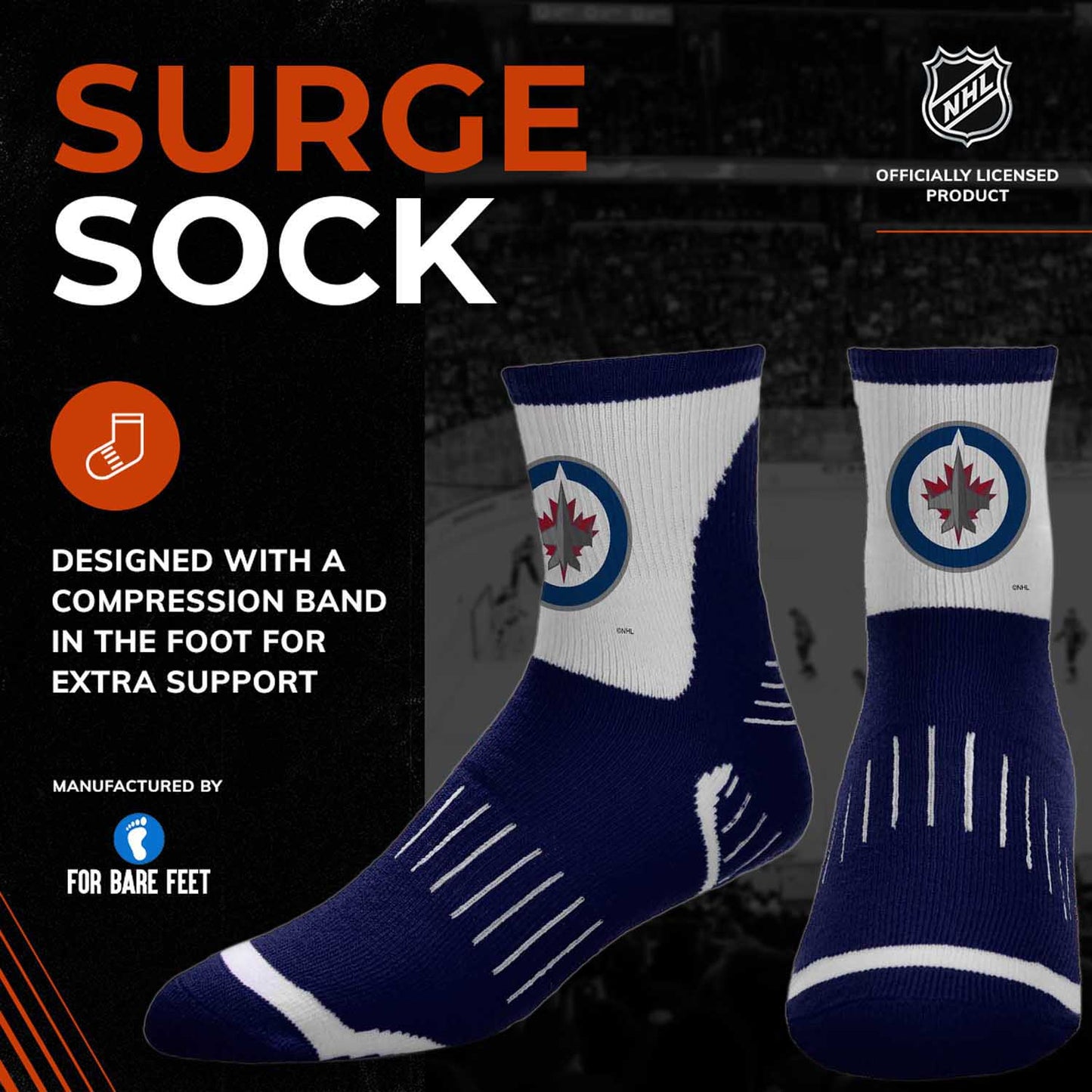 Winnipeg Jets NHL Youth Surge Socks - Navy