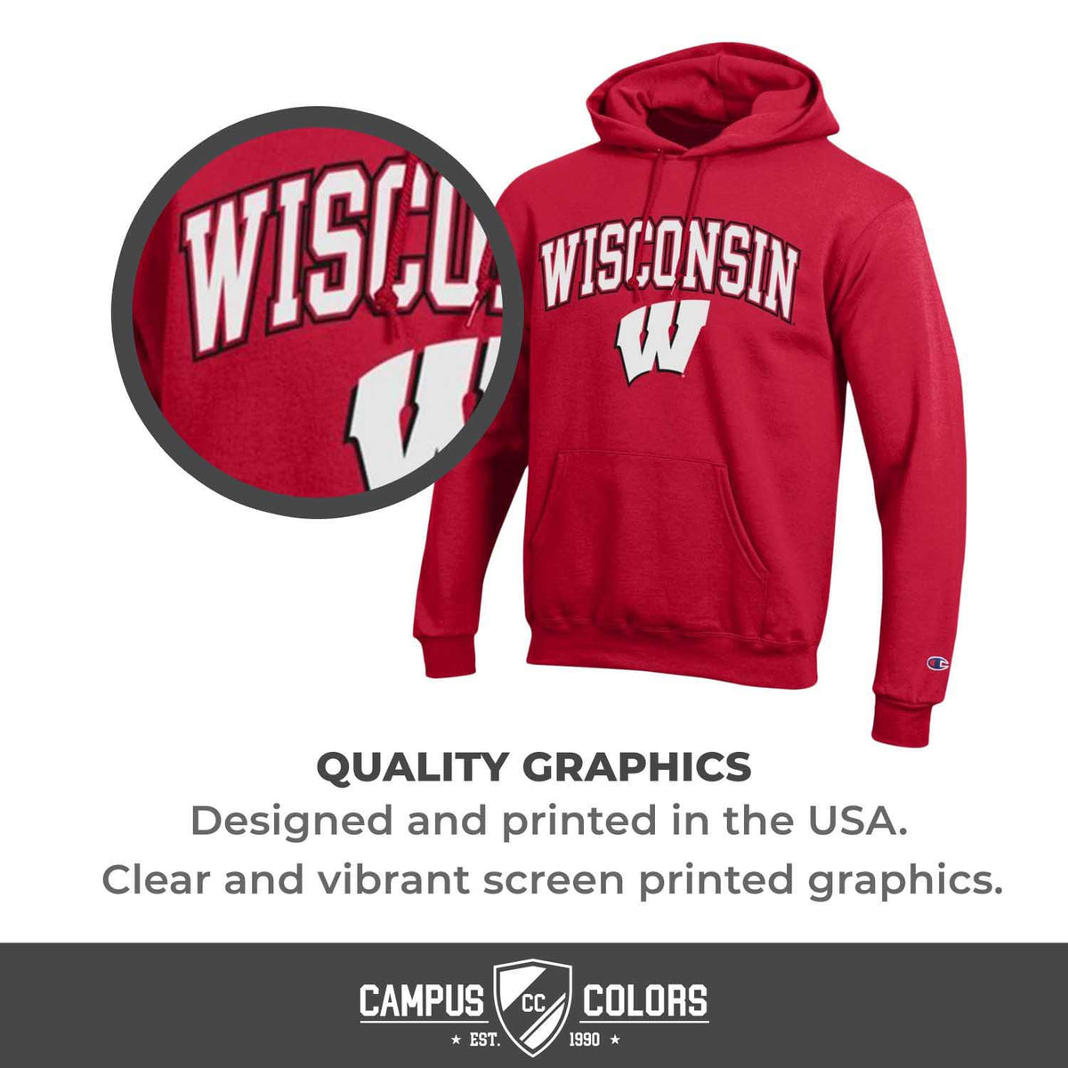 Wisconsin Badgers Arch & Logo Gameday Hoodie - Red