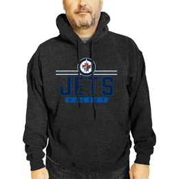 Winnipeg Jets NHL Adult Heather Charcoal True Fan Hooded Sweatshirt Unisex - Charcoal