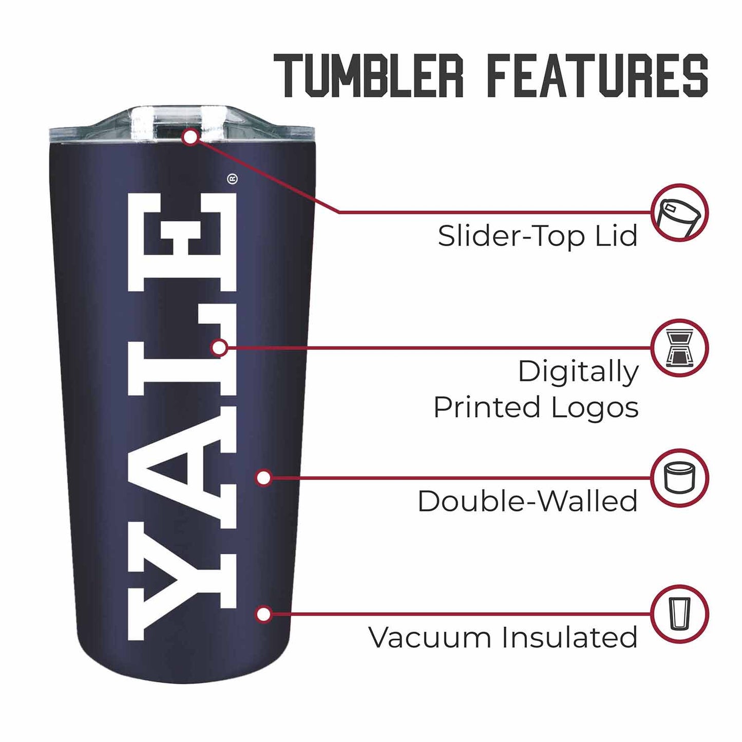 Yale Bulldogs Campus Colors  NCAA Tumbler - Navy