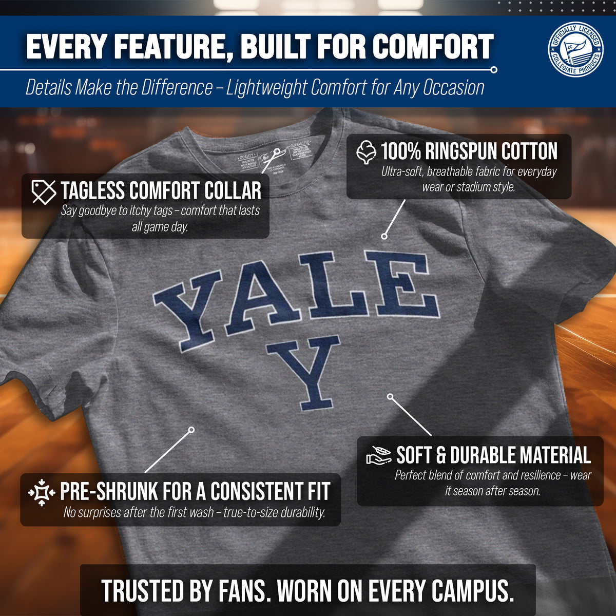 Yale Bulldogs Gameday Cotton T-Shirt for Men and Women