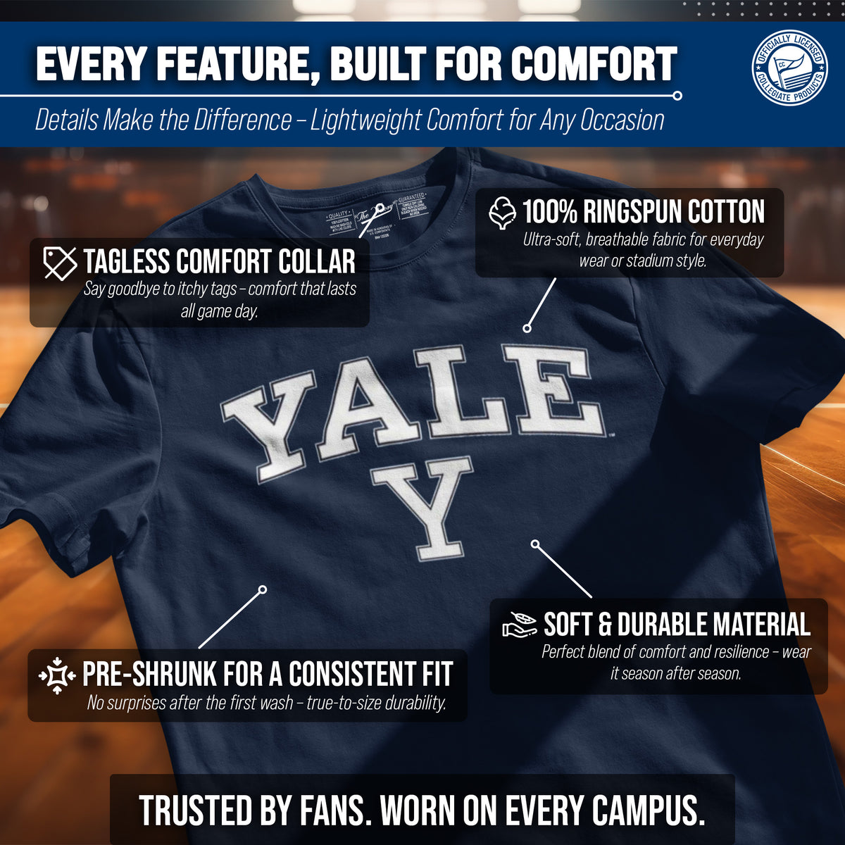 Yale Bulldogs Gameday Cotton T-Shirt for Men and Women