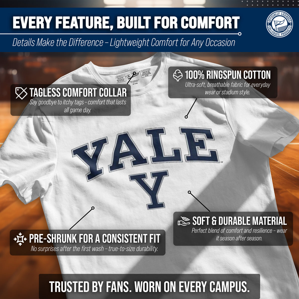 Yale Bulldogs Gameday Cotton T-Shirt for Men and Women