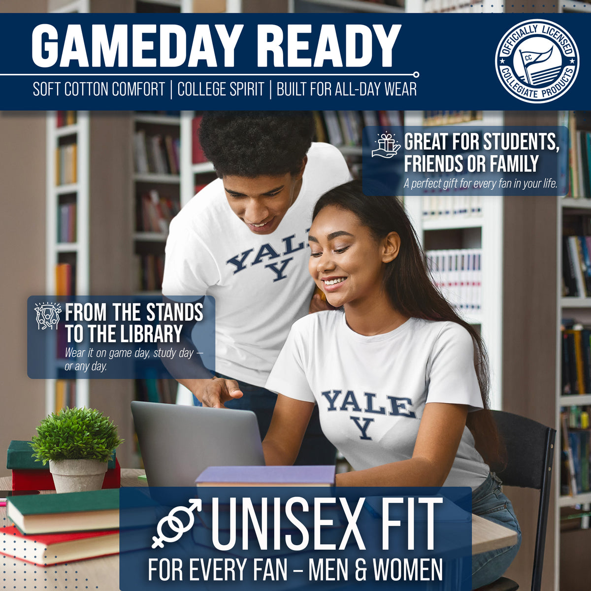 Yale Bulldogs Gameday Cotton T-Shirt for Men and Women