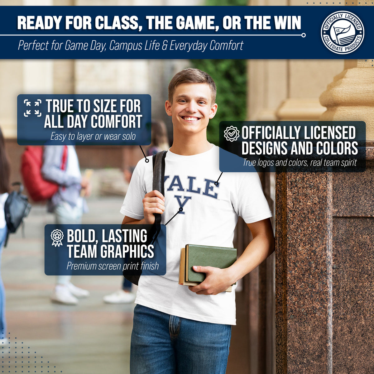 Yale Bulldogs Gameday Cotton T-Shirt for Men and Women