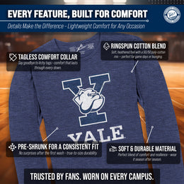 Yale Bulldogs NCAA MVP Adult Long-Sleeve Shirt - Navy