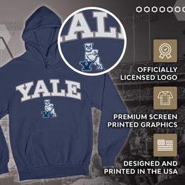Yale Bulldogs NCAA Adult Tackle Twill Hooded Sweatshirt - Navy