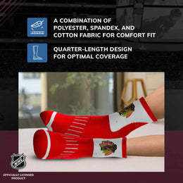 Chicago Blackhawks NHL Adult Surge Team Mascot Mens and Womens Quarter Socks - Red
