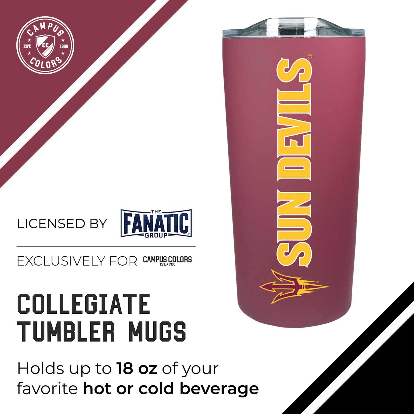 Arizona State Sun Devils Campus Colors  NCAA Tumbler - Maroon