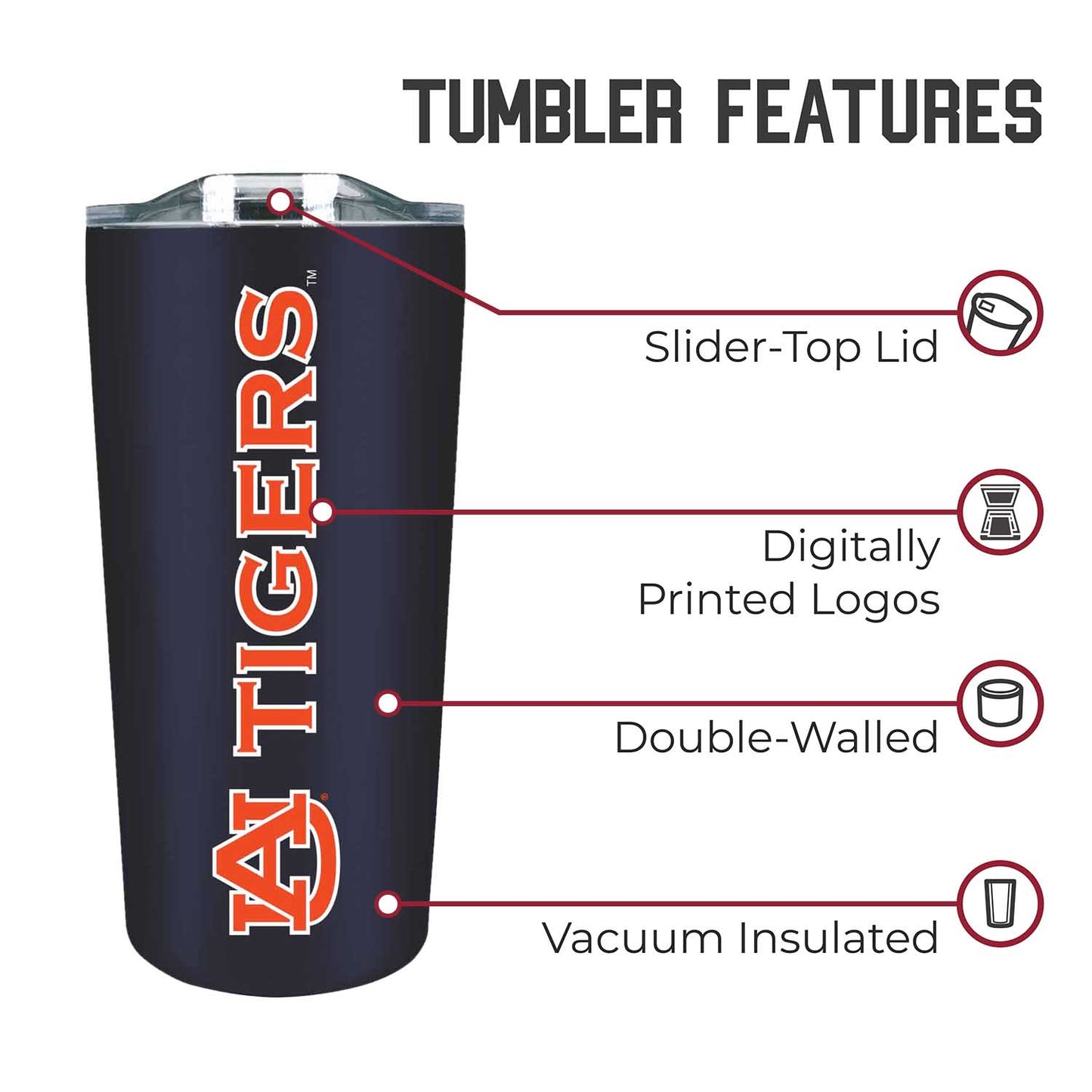 Auburn Tigers Campus Colors  NCAA Tumbler - Navy