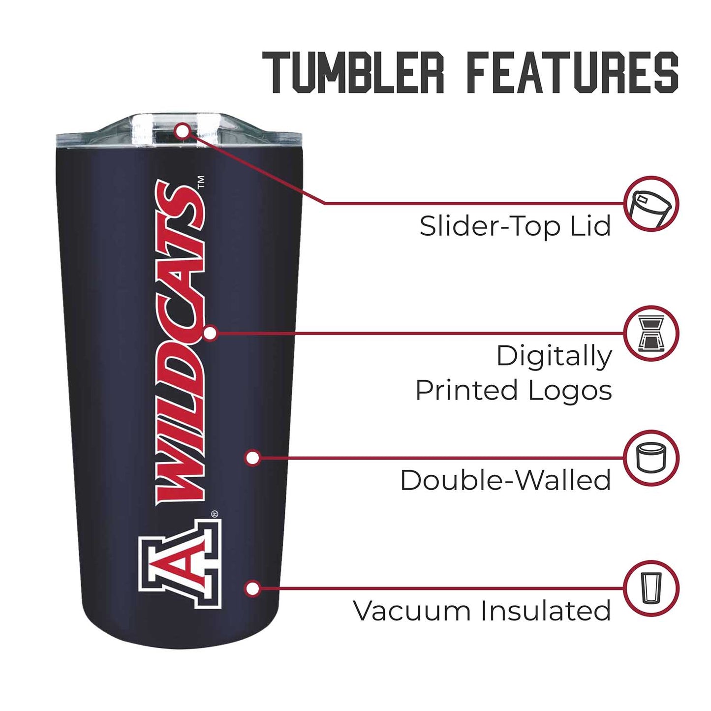 Arizona Wildcats Campus Colors  NCAA Tumbler - Navy