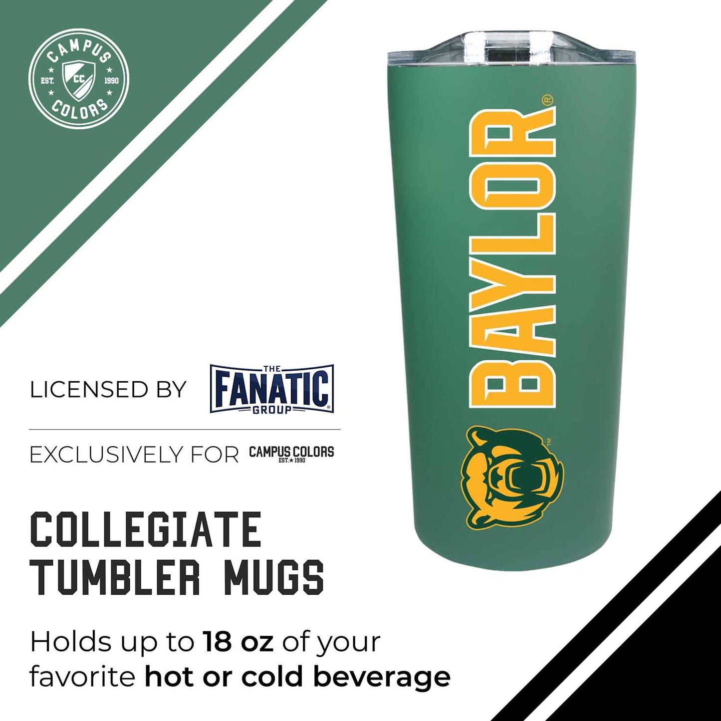 Baylor Bears Campus Colors  NCAA Tumbler - Green