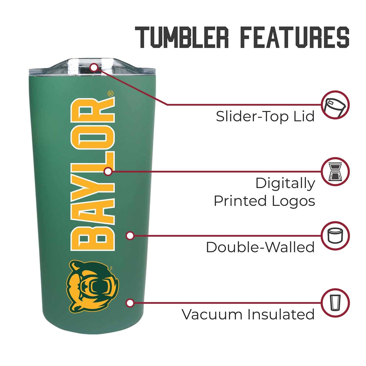 Baylor Bears Campus Colors  NCAA Tumbler - Green