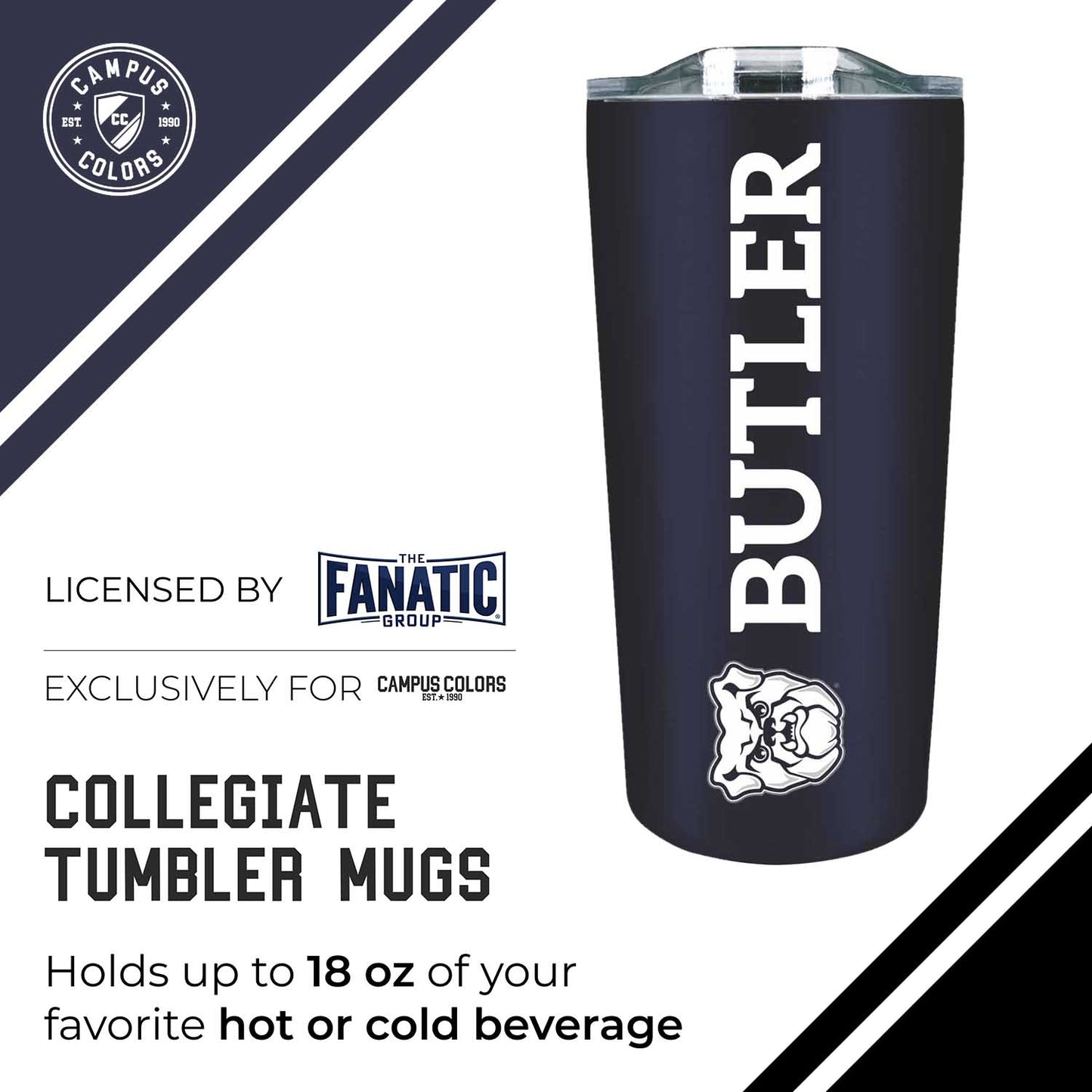 Butler Bulldogs Campus Colors  NCAA Tumbler - Navy
