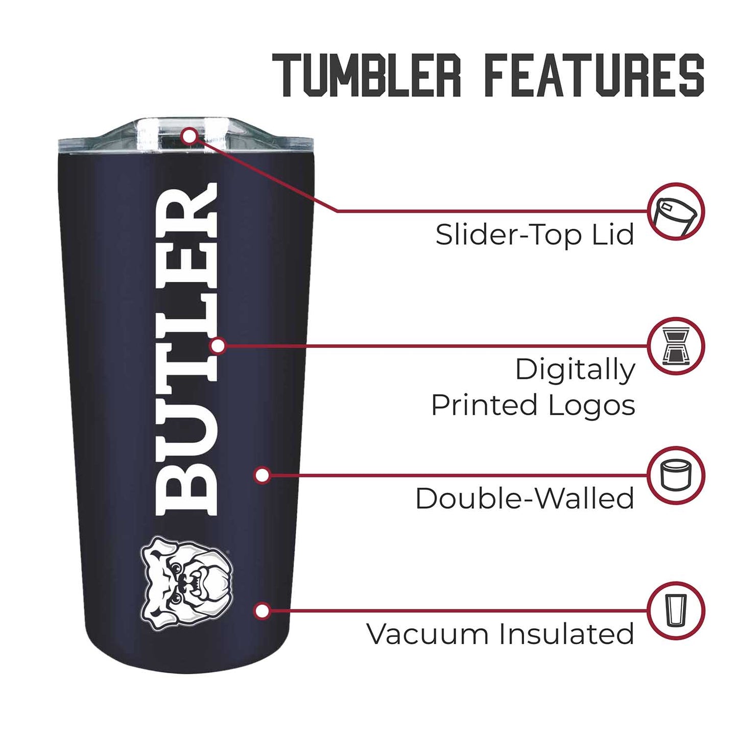 Butler Bulldogs Campus Colors  NCAA Tumbler - Navy