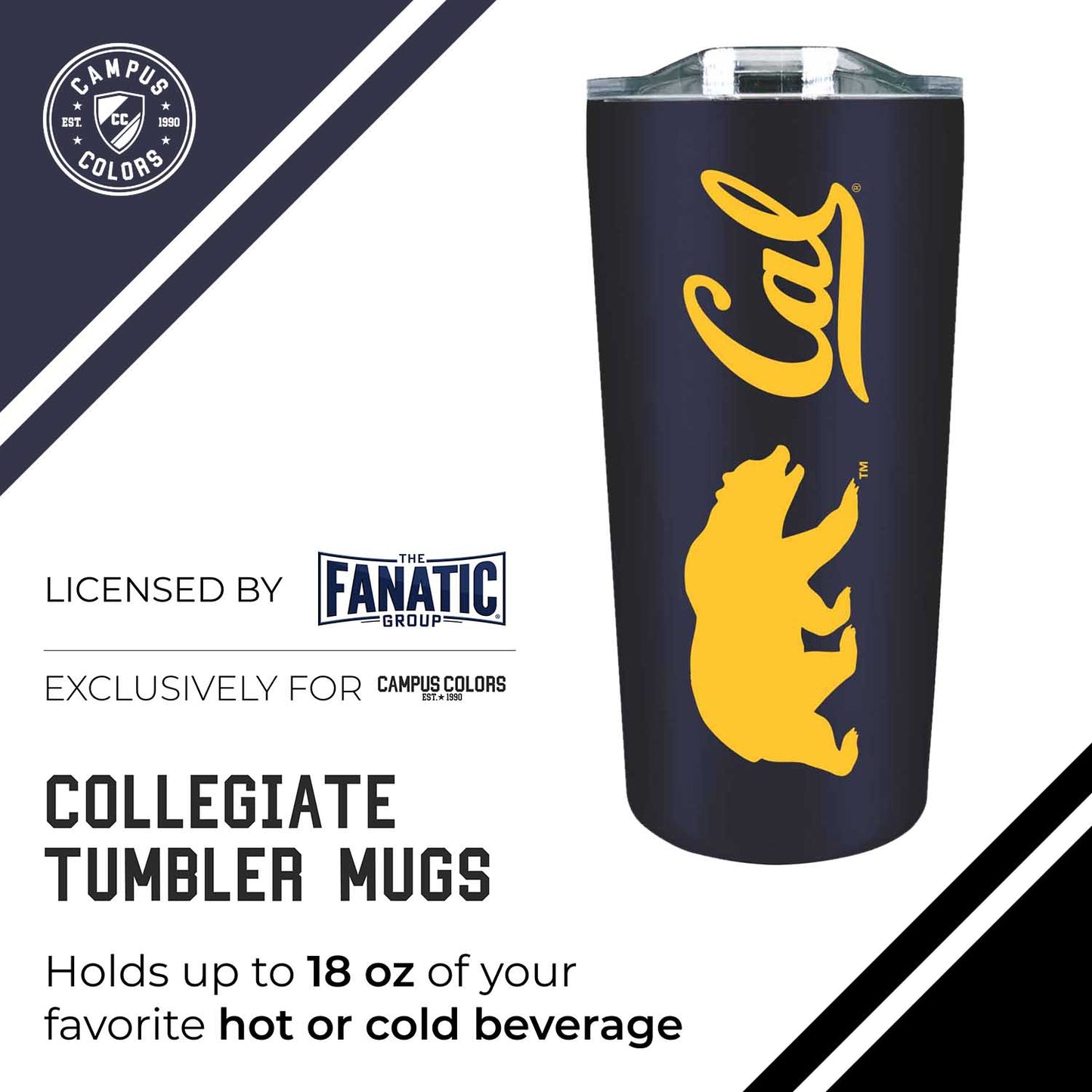 Cal Golden Bears Campus Colors  NCAA Tumbler - Navy