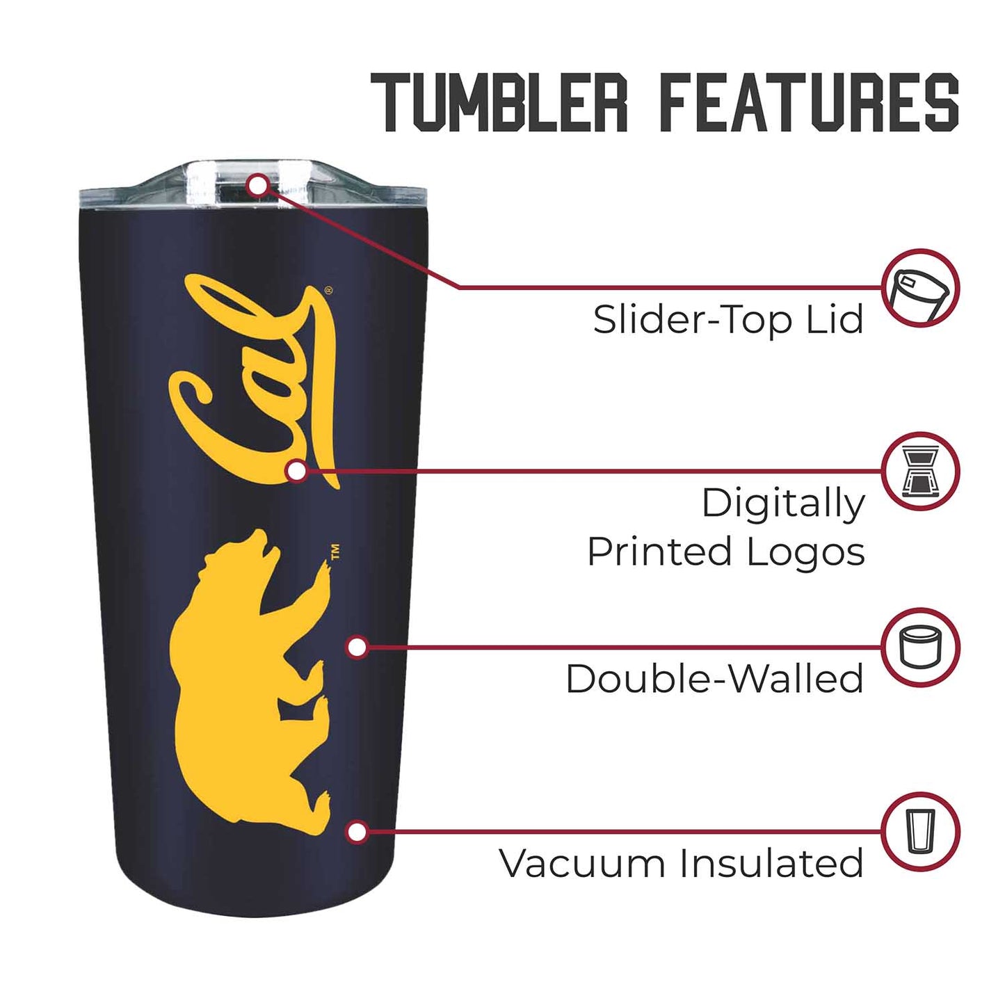 Cal Golden Bears Campus Colors  NCAA Tumbler - Navy