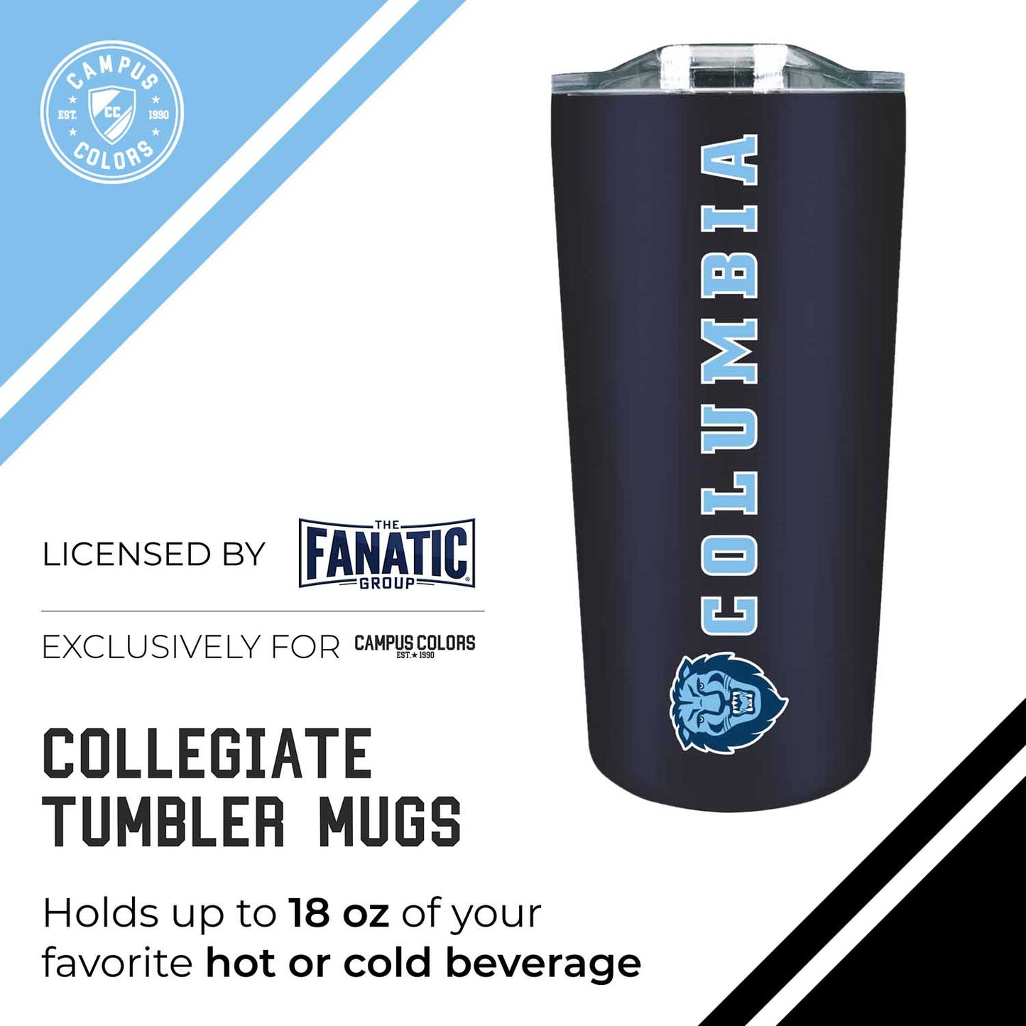 Columbia Lions Campus Colors  NCAA Tumbler - Navy