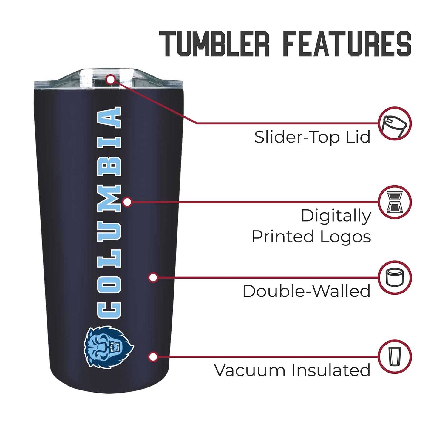 Columbia Lions Campus Colors  NCAA Tumbler - Navy