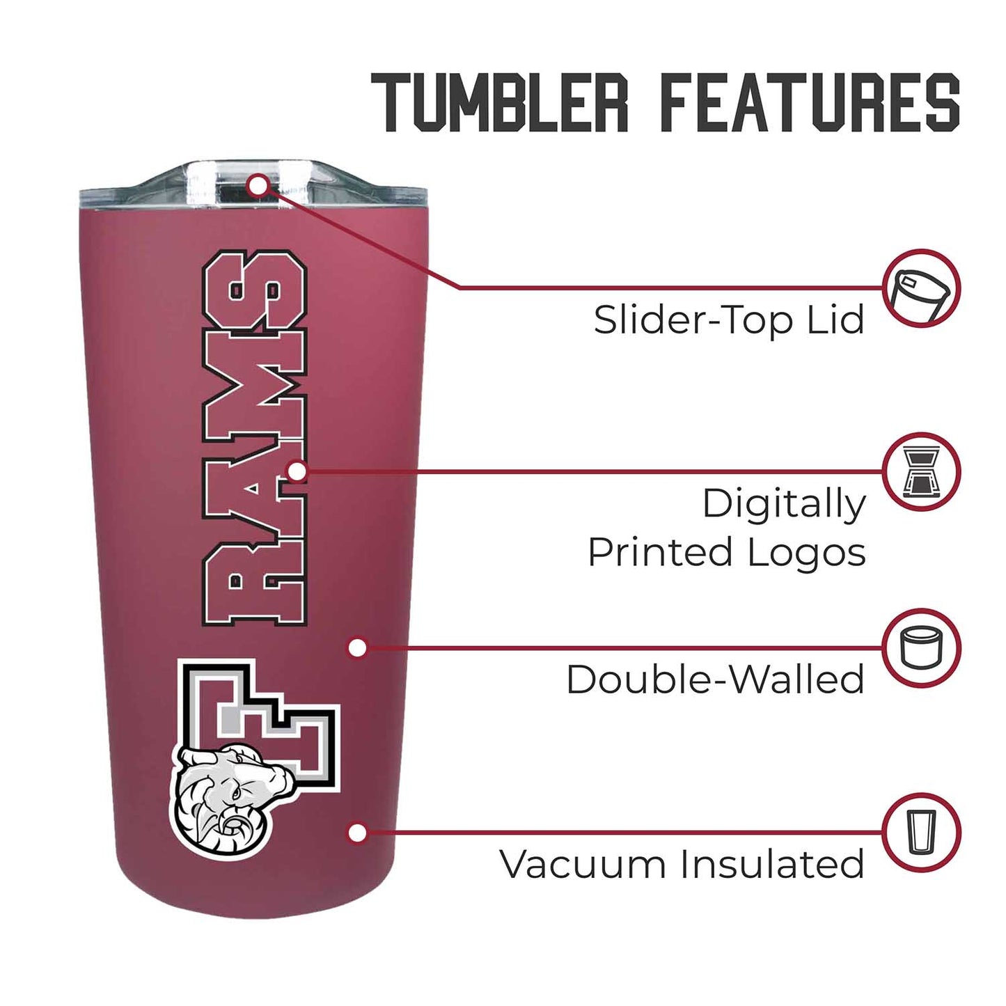 Fordham Rams Campus Colors  NCAA Tumbler - Maroon