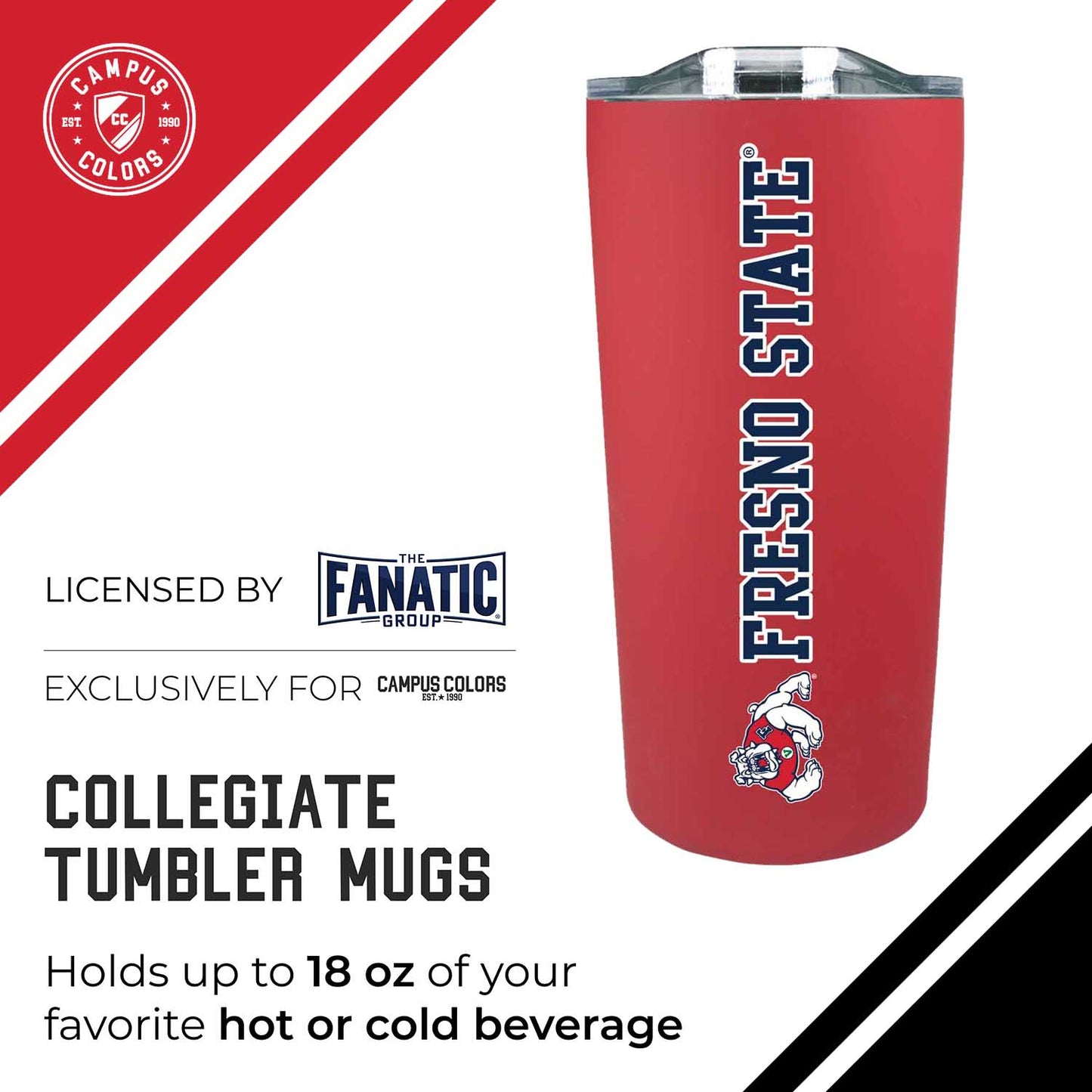 Fresno State Bulldogs Campus Colors  NCAA Tumbler - Red