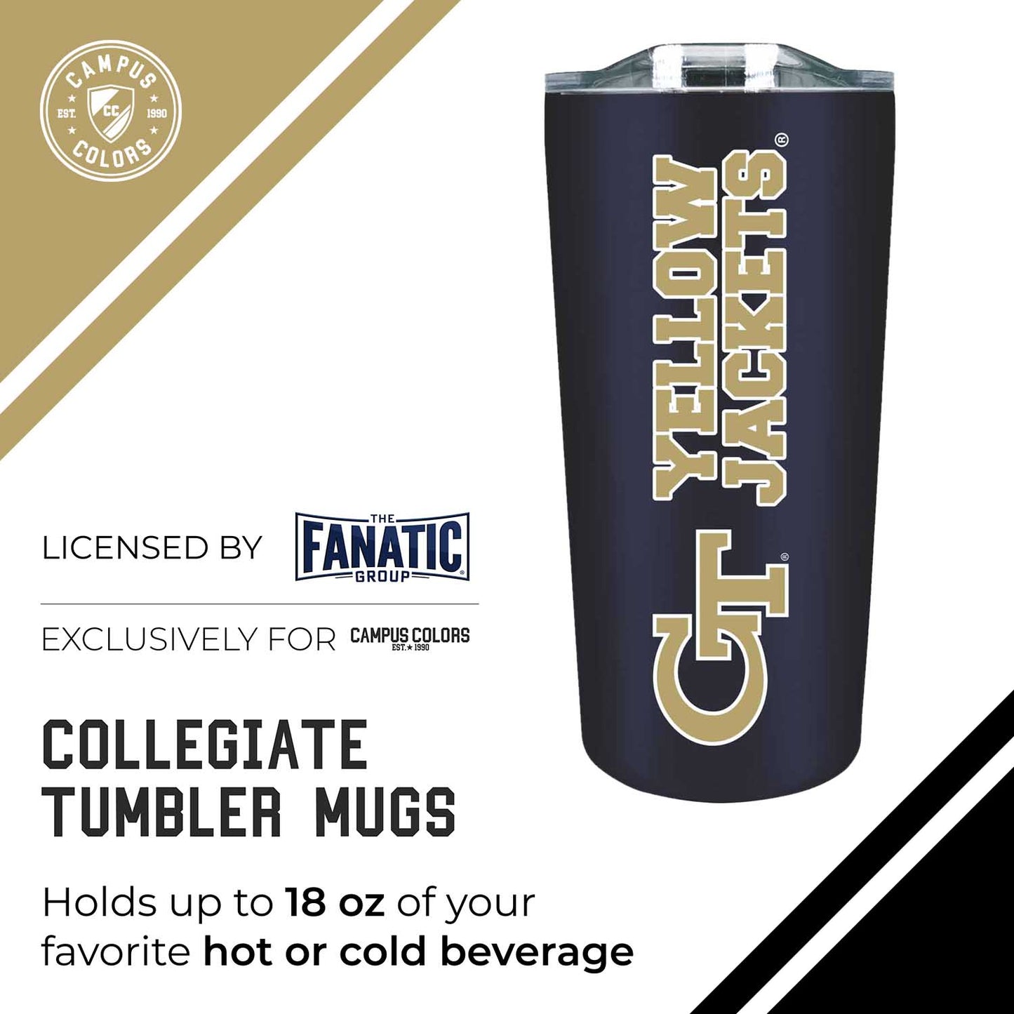 Georgia Tech Yellowjackets Campus Colors  NCAA Tumbler - Navy