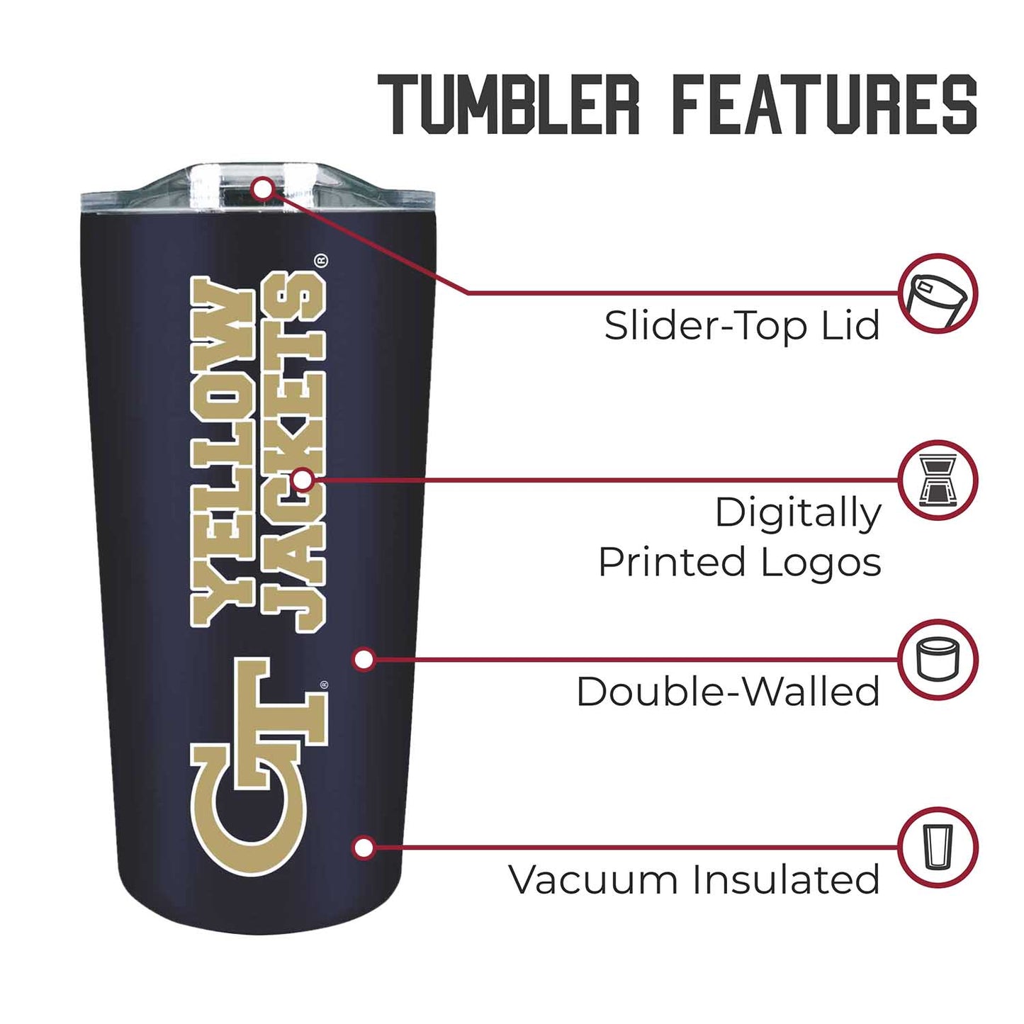 Georgia Tech Yellowjackets Campus Colors  NCAA Tumbler - Navy
