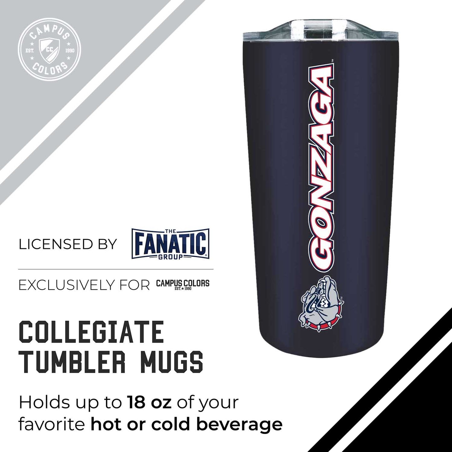 Gonzaga Bulldogs Campus Colors  NCAA Tumbler - Navy